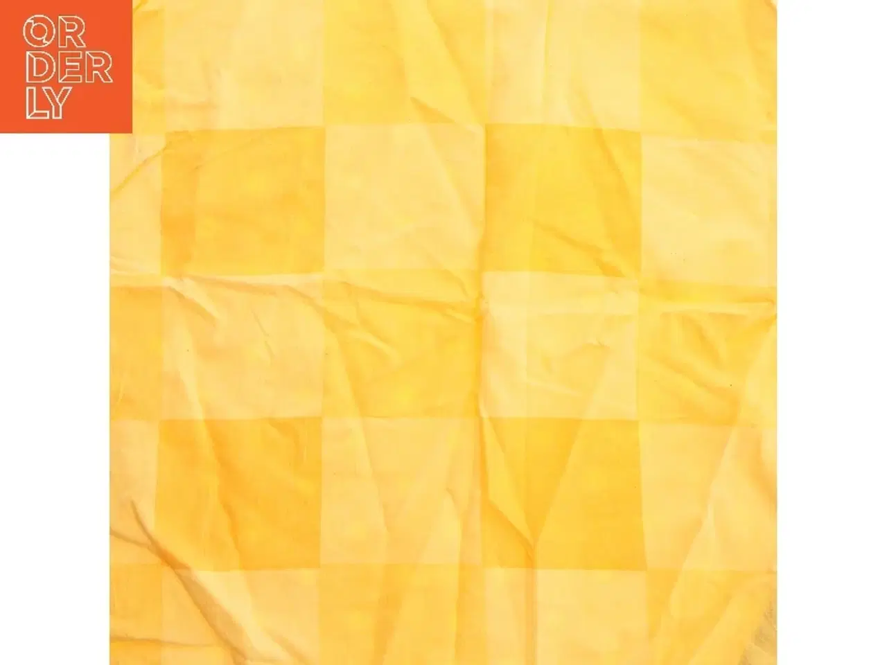 Billede 7 - To Gul/orange sengesæt med prikker og tern (str. 133x185 og 58x57 cm)