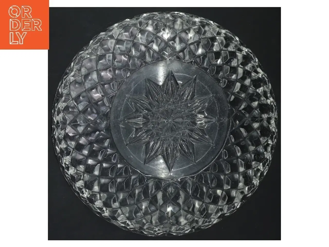 Billede 2 - Glas skål med diamantmønster (str. Ø 22 cm)