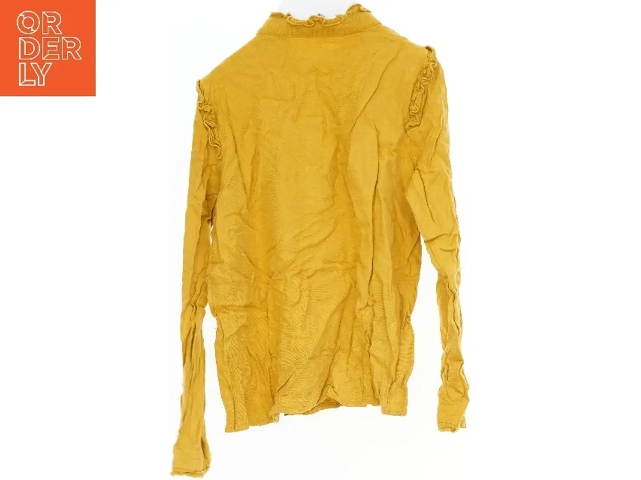 Billede 2 - Gul bluse med knapper og flæser fra H&M (str. 134)