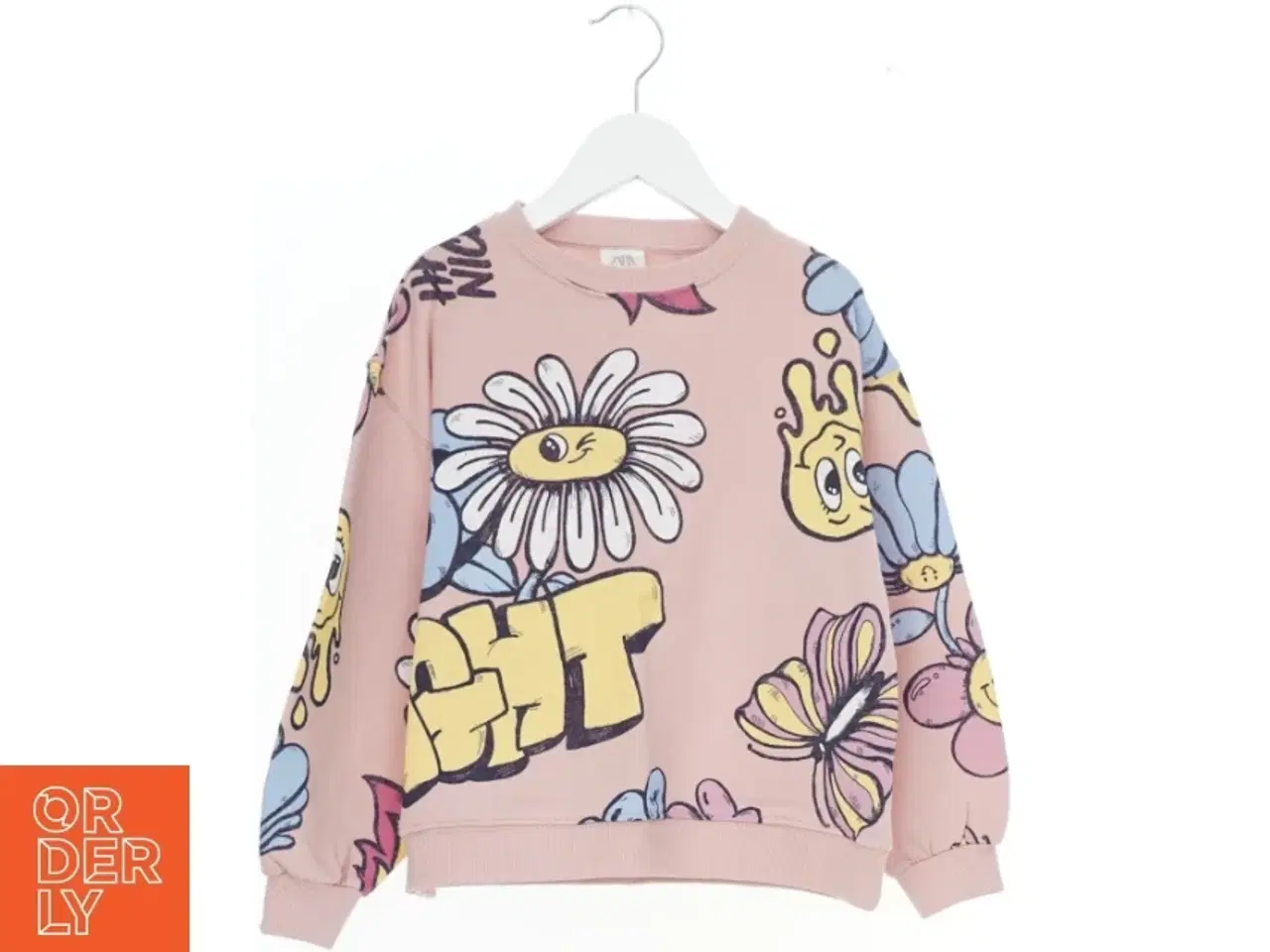 Billede 1 - Lyserød sweatshirt med tegneserieprint fra Zara (str. 134)