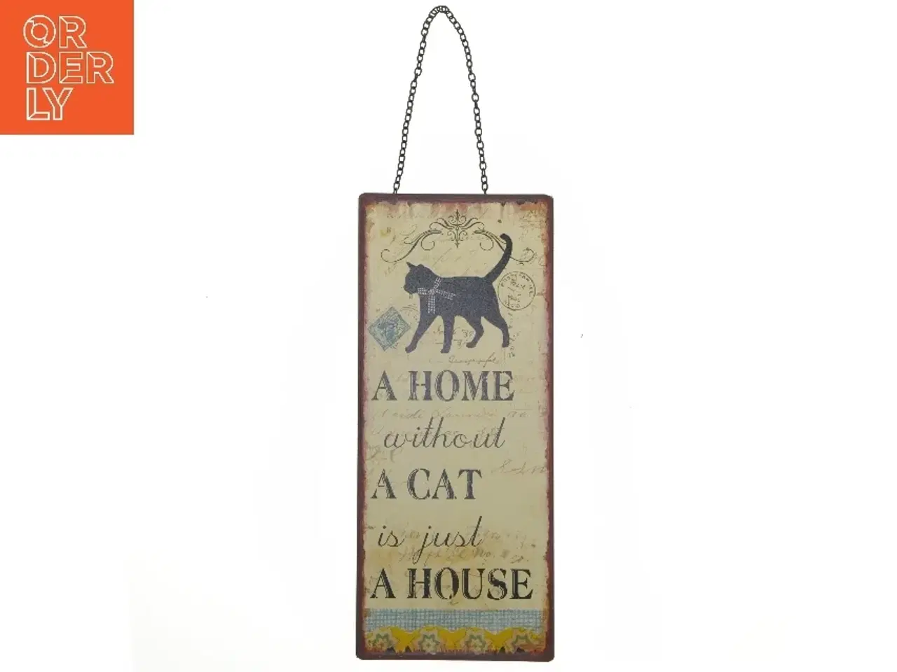 Billede 1 - Metalskilt med kattecitat fra Lafinesse (str. 30,5x13 cm)