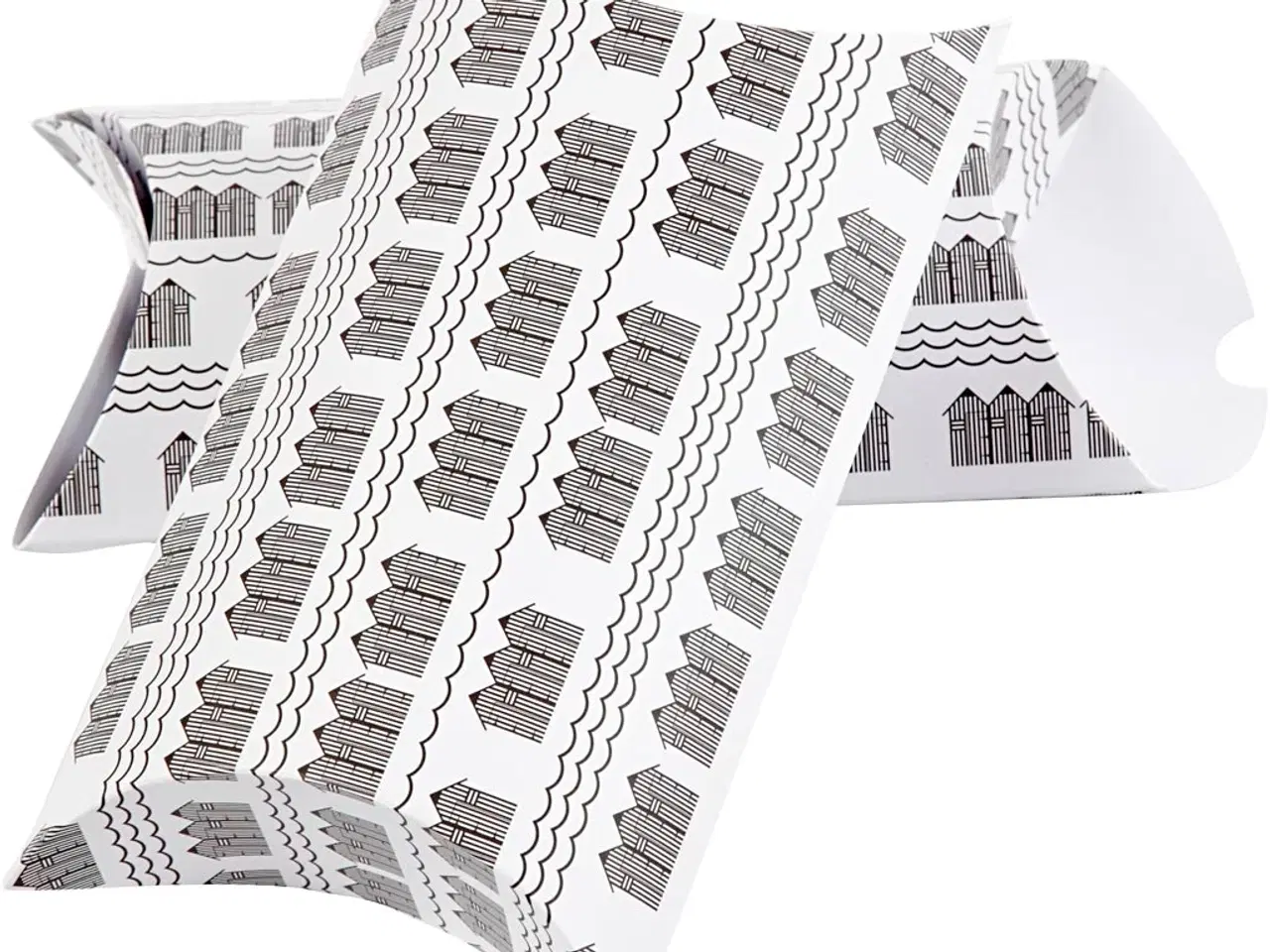 Billede 1 - Elegant gaveæske 3 stk. - 18x15x6 cm, sort/hvid