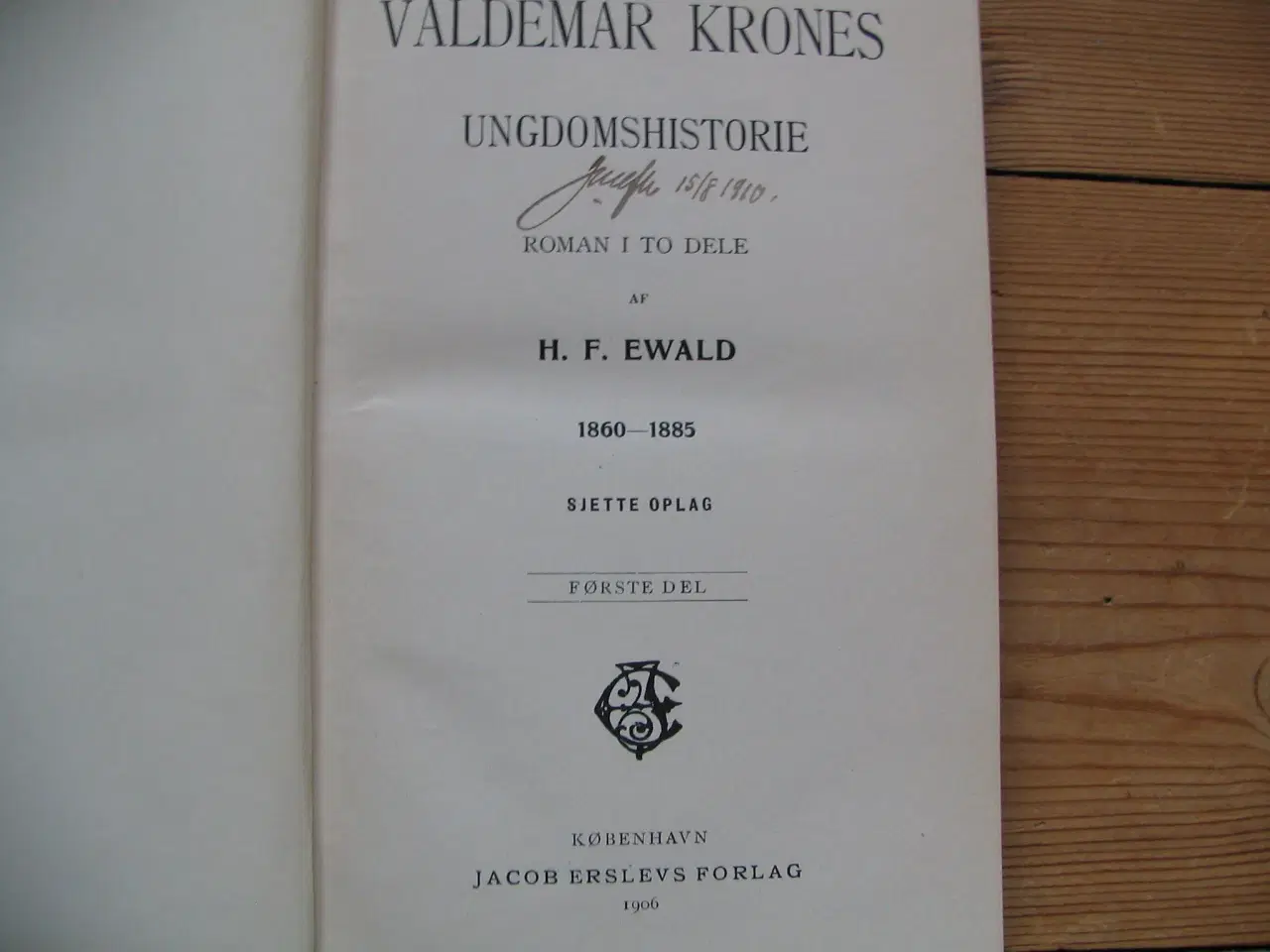 Billede 2 - Valdemar Krones Ungdomshistorie