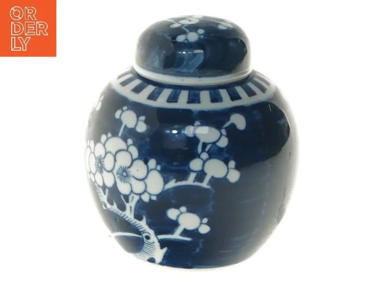 Billede 1 - Gammel kinesisk ingefærkrukke med låg (højde 11,5 cm)