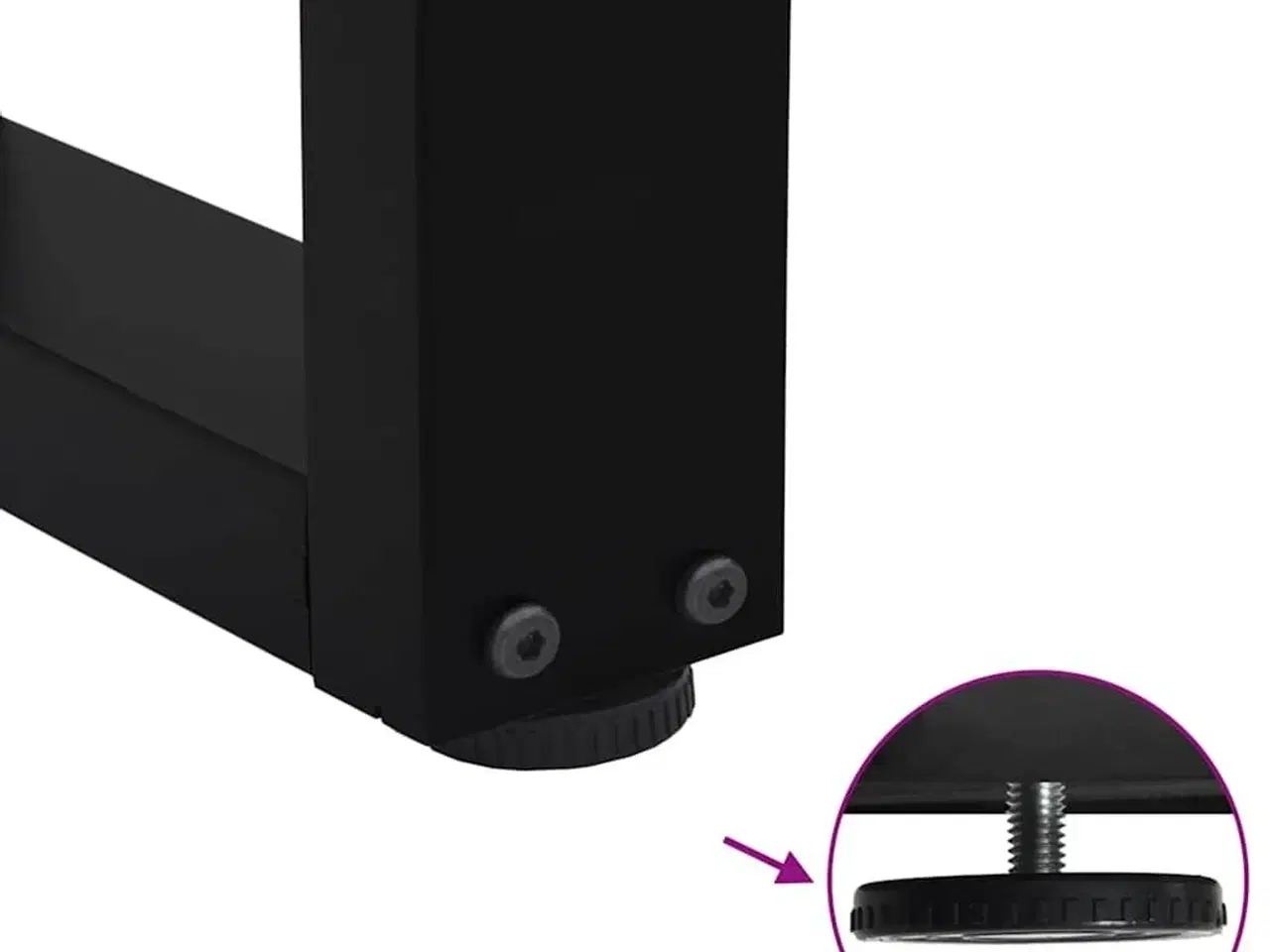 Billede 9 - Sofabordben V-formet 2 stk. sort 50x(42-43,3) cm stål