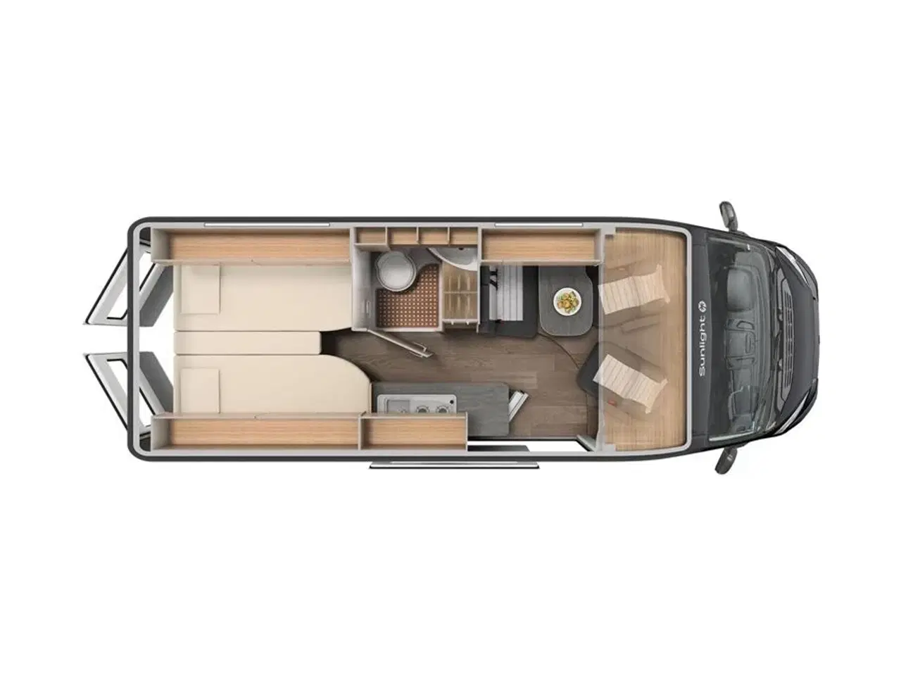 Billede 16 - 2022 - SunLight Cliff 640 Adventure Edition   Let kørt Van model med enkeltsenge og 9 trins automatgear