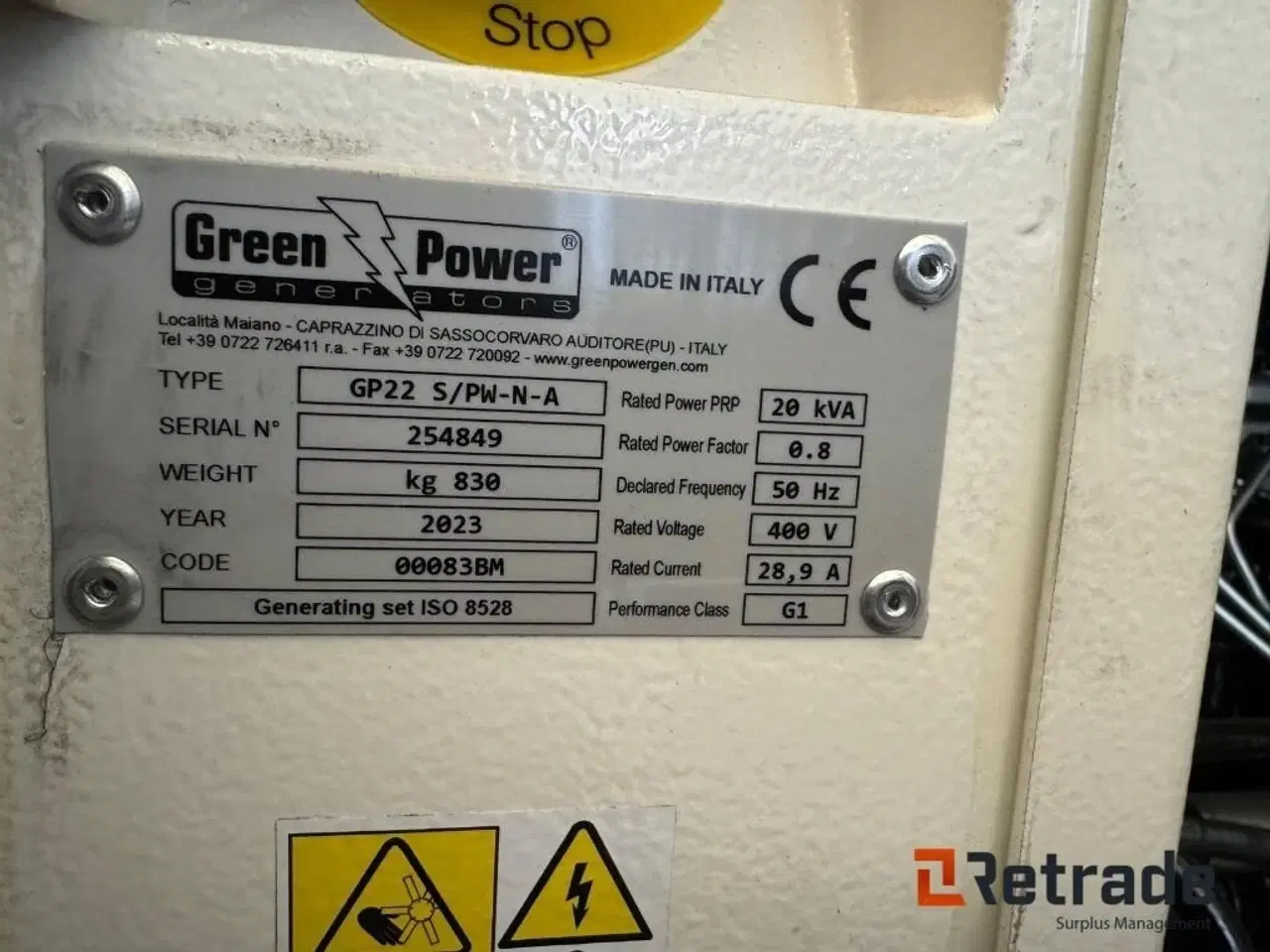 Billede 3 - Perkins turbo diesel 22/20KvA