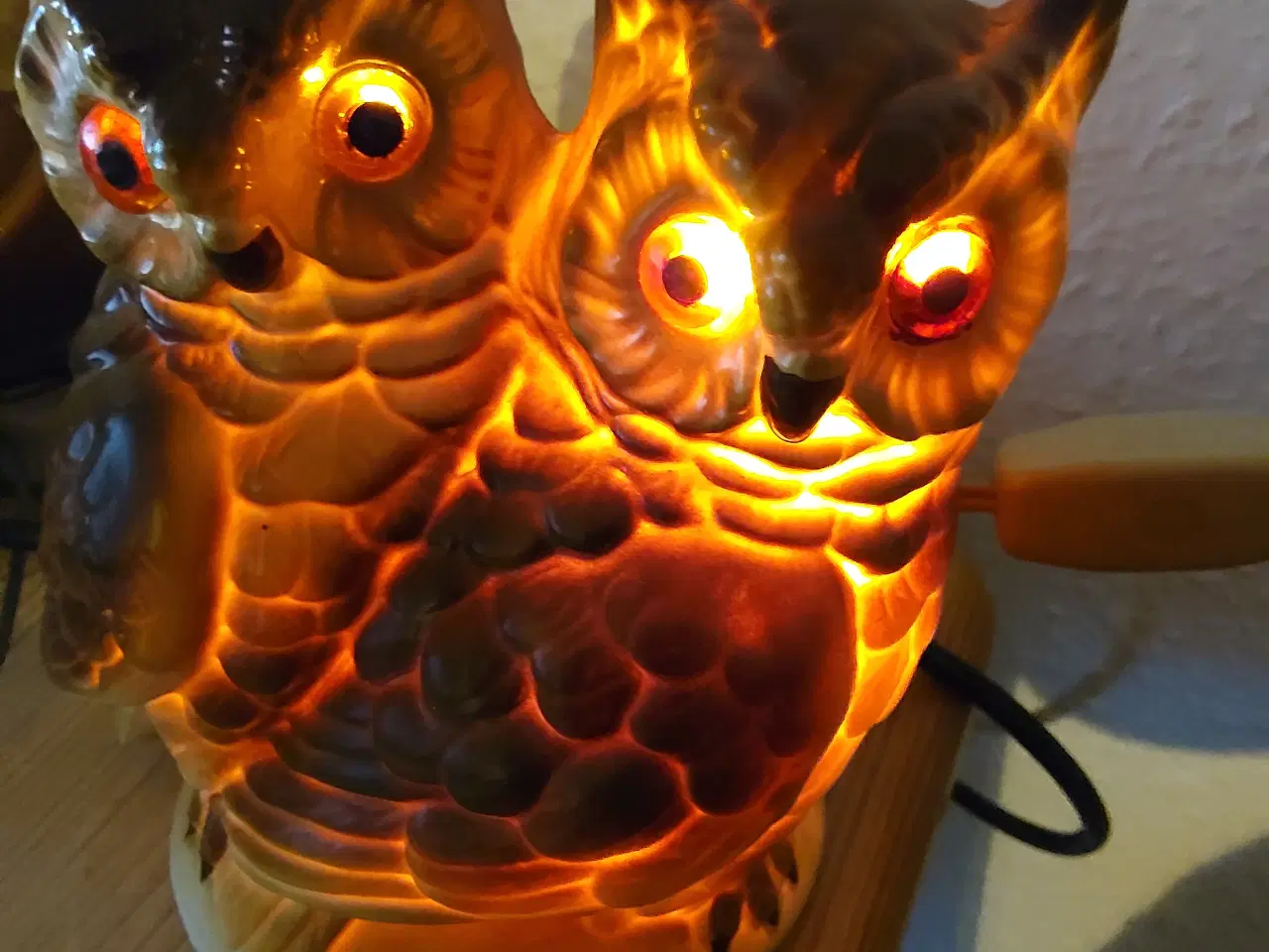 Billede 2 - Porcelæn lampe med 2 ugler