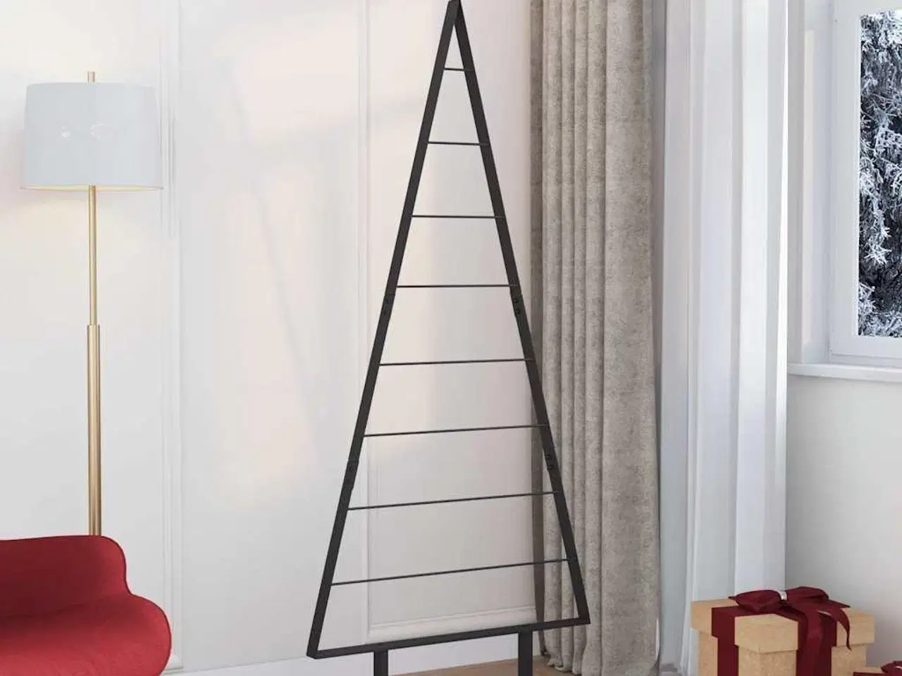 Billede 1 - Metal juletræ med stativ Sort 180 cm Stål