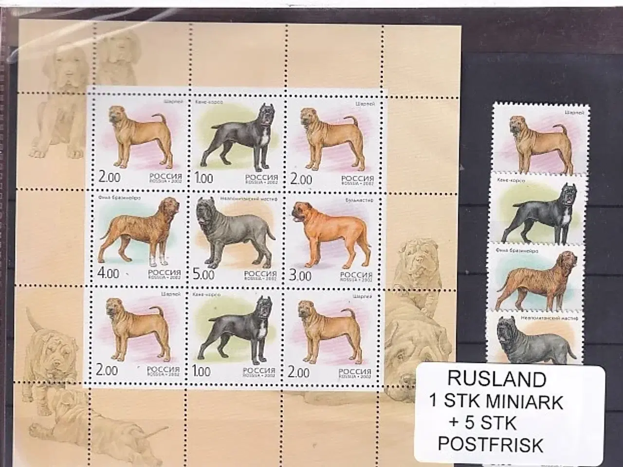 Billede 1 - Rusland, 1 Stk. Miniark + 5 Stk. - Postfrisk