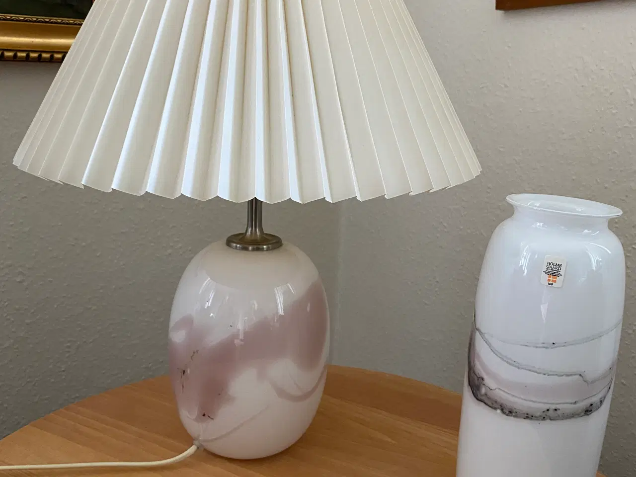 Billede 1 - Holmegaard sakura vase og lampe 
