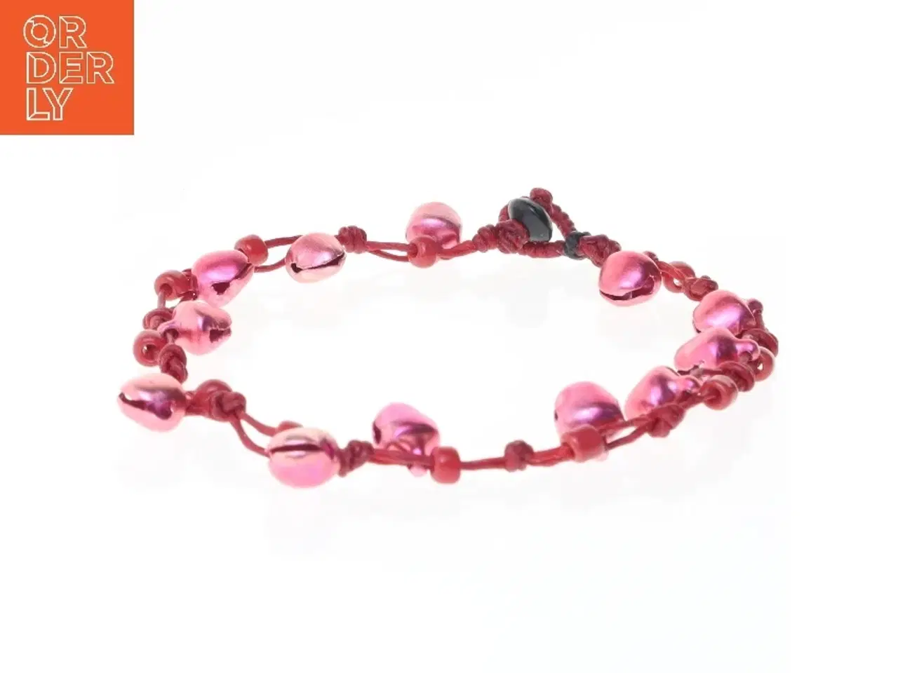 Billede 2 - Rød armbånd med perler (str. 25,5 cm)