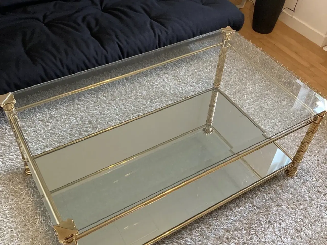 Billede 2 - Sofabord med glasplade og spejl