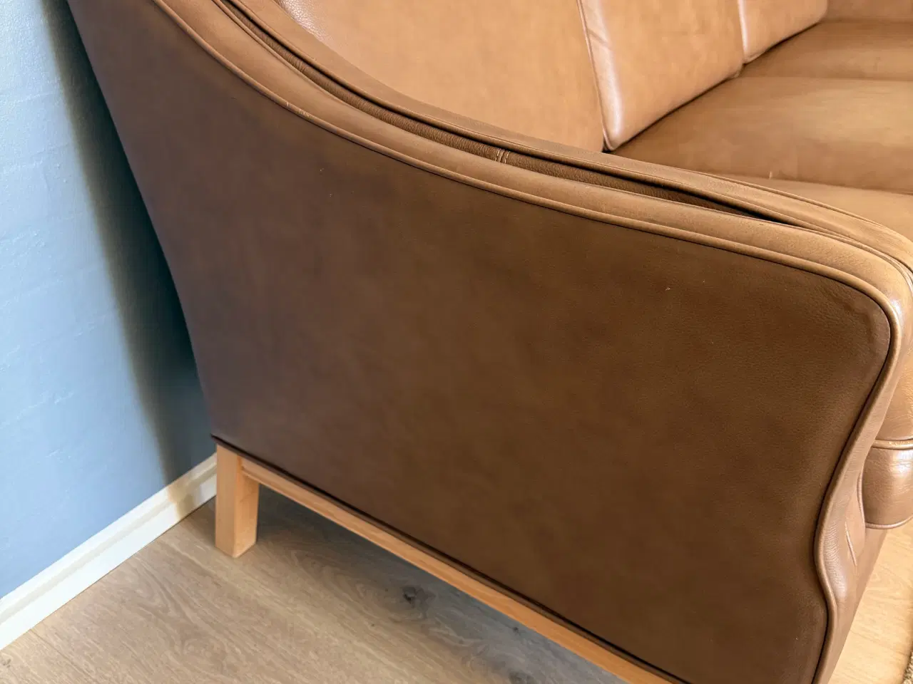 Billede 2 - Sofa, 3 ps, brun læder