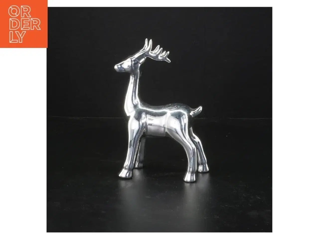 Billede 1 - Sølvfarvet dekorativt rådyr (str. 16x9 cm)