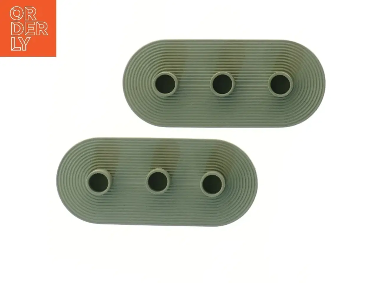 Billede 2 - Oval grøn lysestager fra House Of Sander (str. 2 stk 24 cm)