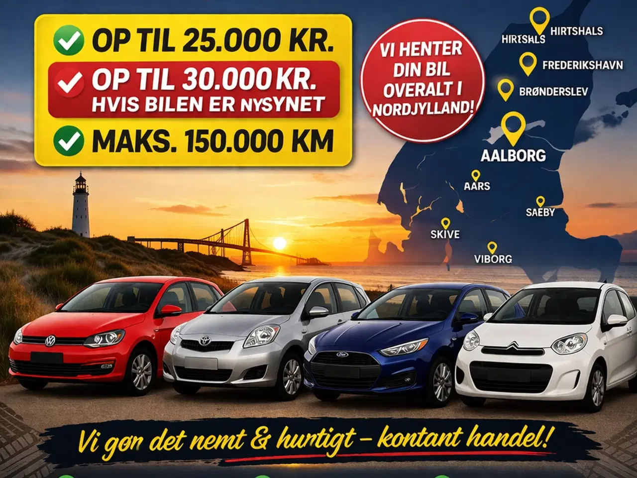 Billede 1 - SÆLG DIN BIL I DAG – FÅ OP TIL 30.000 KR