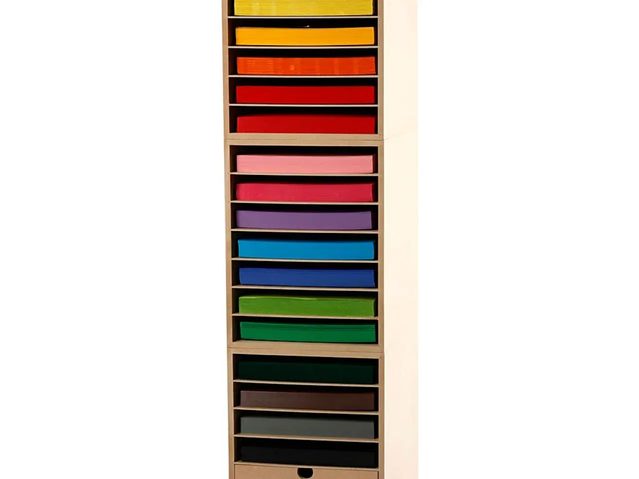 Billede 1 - Karton inkl. reoler, H: 100 cm, A4, ark 210x297 mm, 180 g, ass. farver, 1 sæt