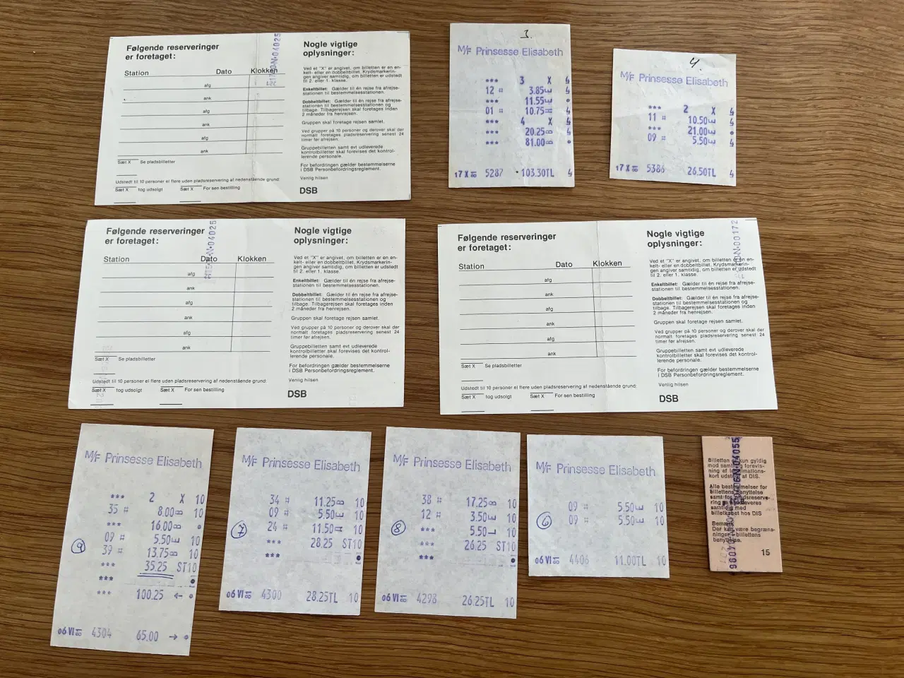 Billede 4 - Klippekort fra Aarhus Sporveje, gamle DSB biletter