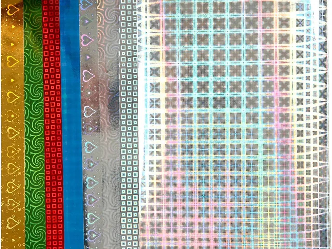 Billede 1 - Holografipapir A4 - 120 g, 8 designs pr. pakke