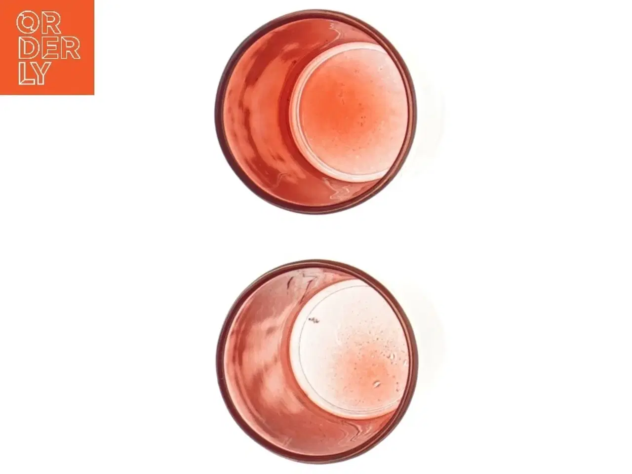 Billede 3 - Rødlige glas (str. H. 6,5 cm. ø. 5,5 cm)