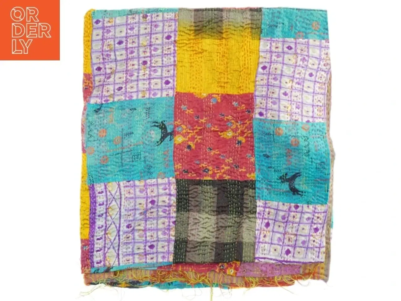 Billede 4 - Farverigt patchwork-tæppe (str. 90x113 cm)