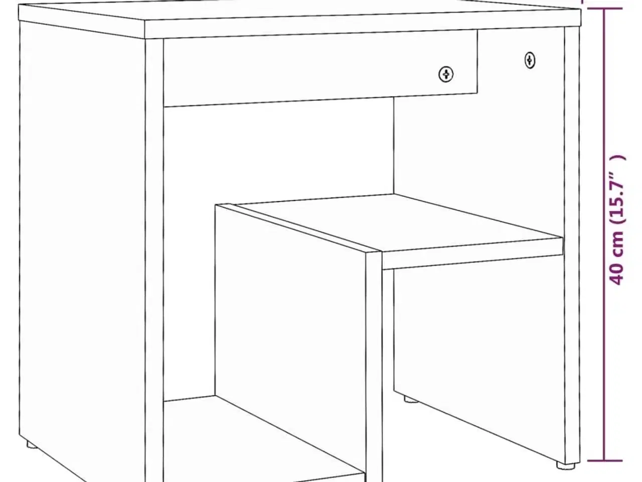 Billede 7 - Sengebord 40x30x40 cm konstrueret træ brun egetræsfarve