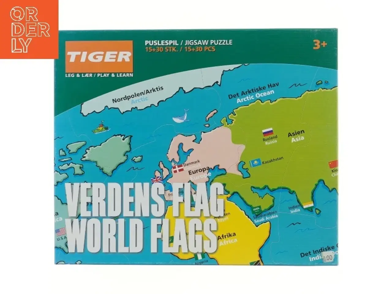 Billede 1 - Verdens flag puslespil fra Tiger (15 + 30 brikker))