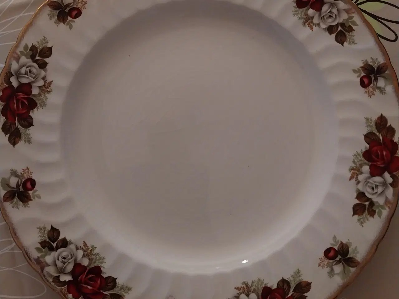 Billede 1 - old country rose (landsbyrosen)  kagefad