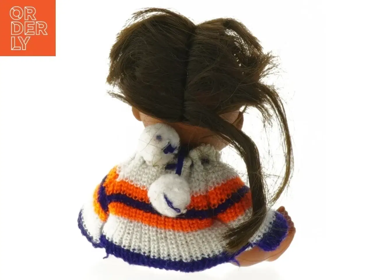 Billede 4 - Lille dukke med stribet sweater (str. 16 cm)