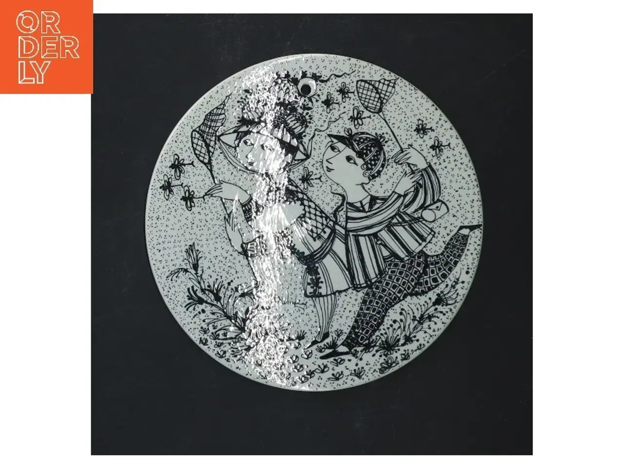 Billede 1 - Dekorativ porcelænsvægplade fra Bjørn Wiinblad (str. Ø 15 cm)