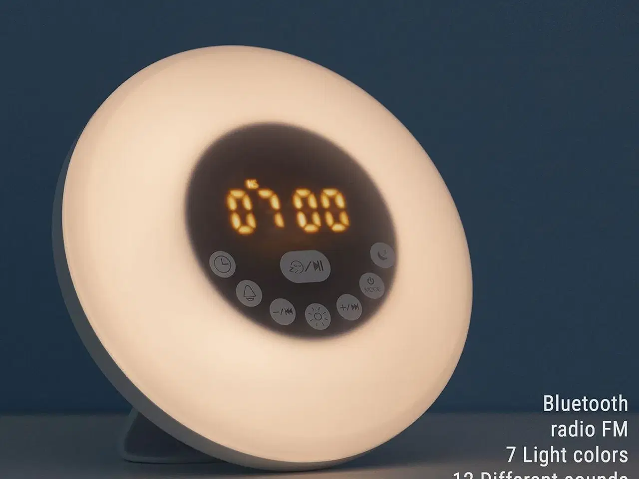 Billede 3 - Sunrilk genopladeligt solopgangsvækkeur med højttaler