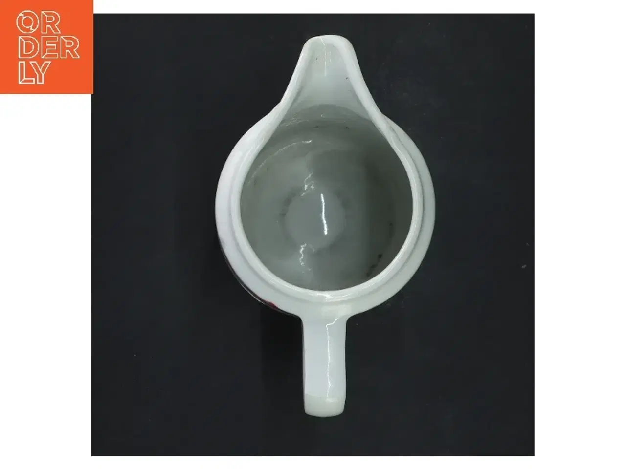 Billede 2 - Hvid kande med blomstermønster (str. 16x9,5 cm)