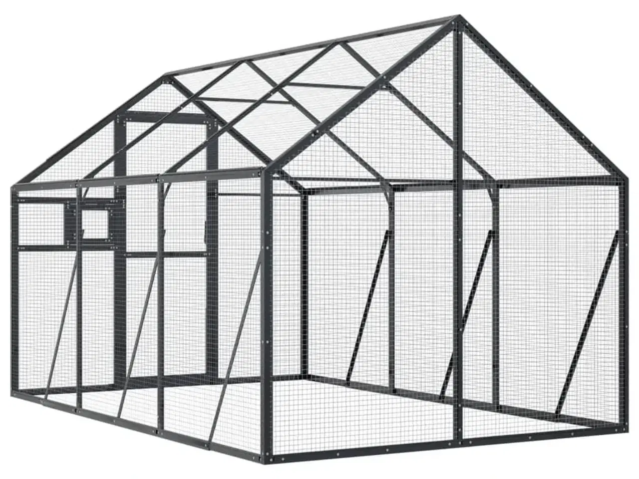 Billede 5 - Voliere 1,79x3x1,85 m aluminium sølvfarvet