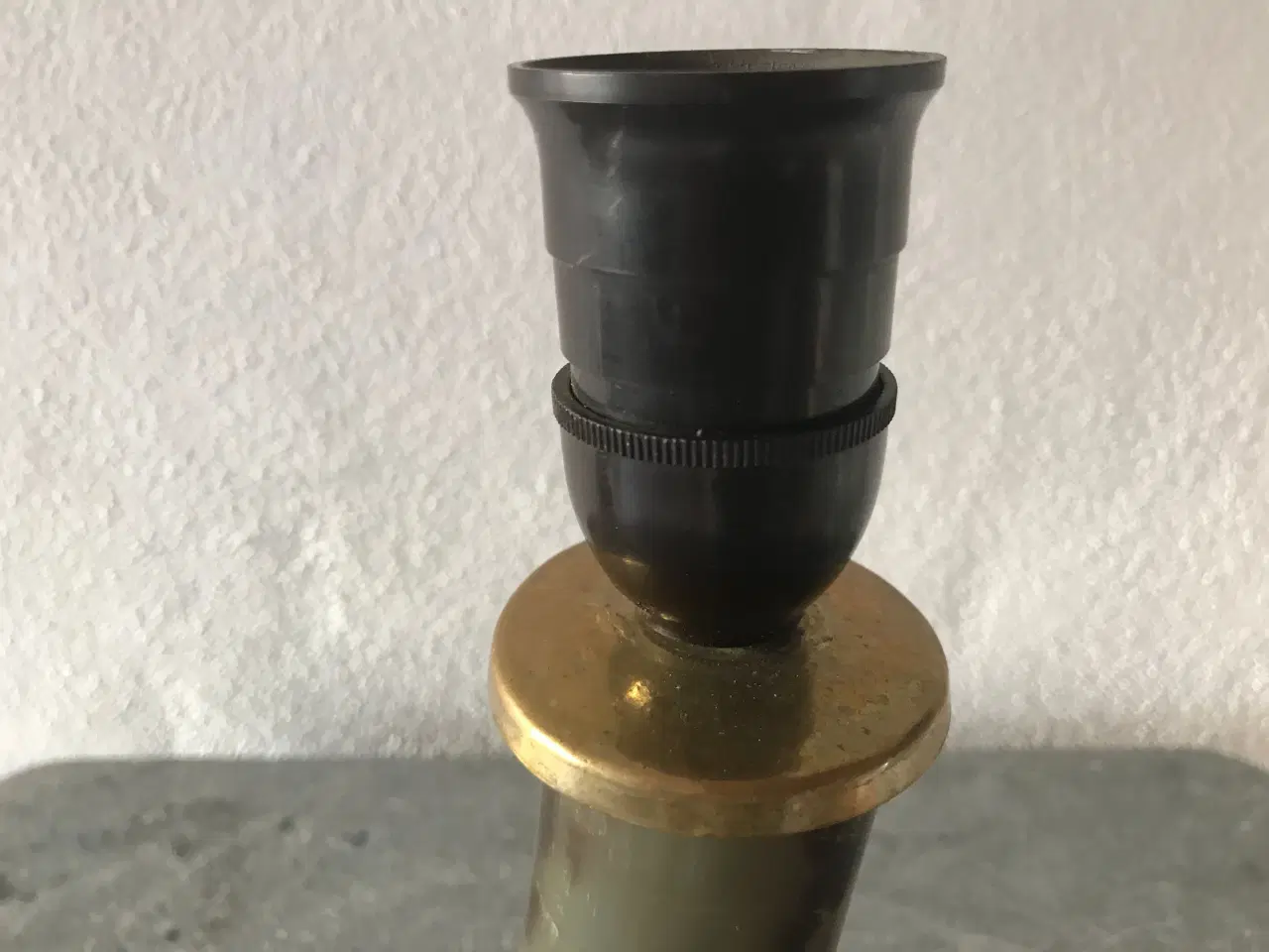 Billede 4 - Unik bordlampe i messing, horn og chrome