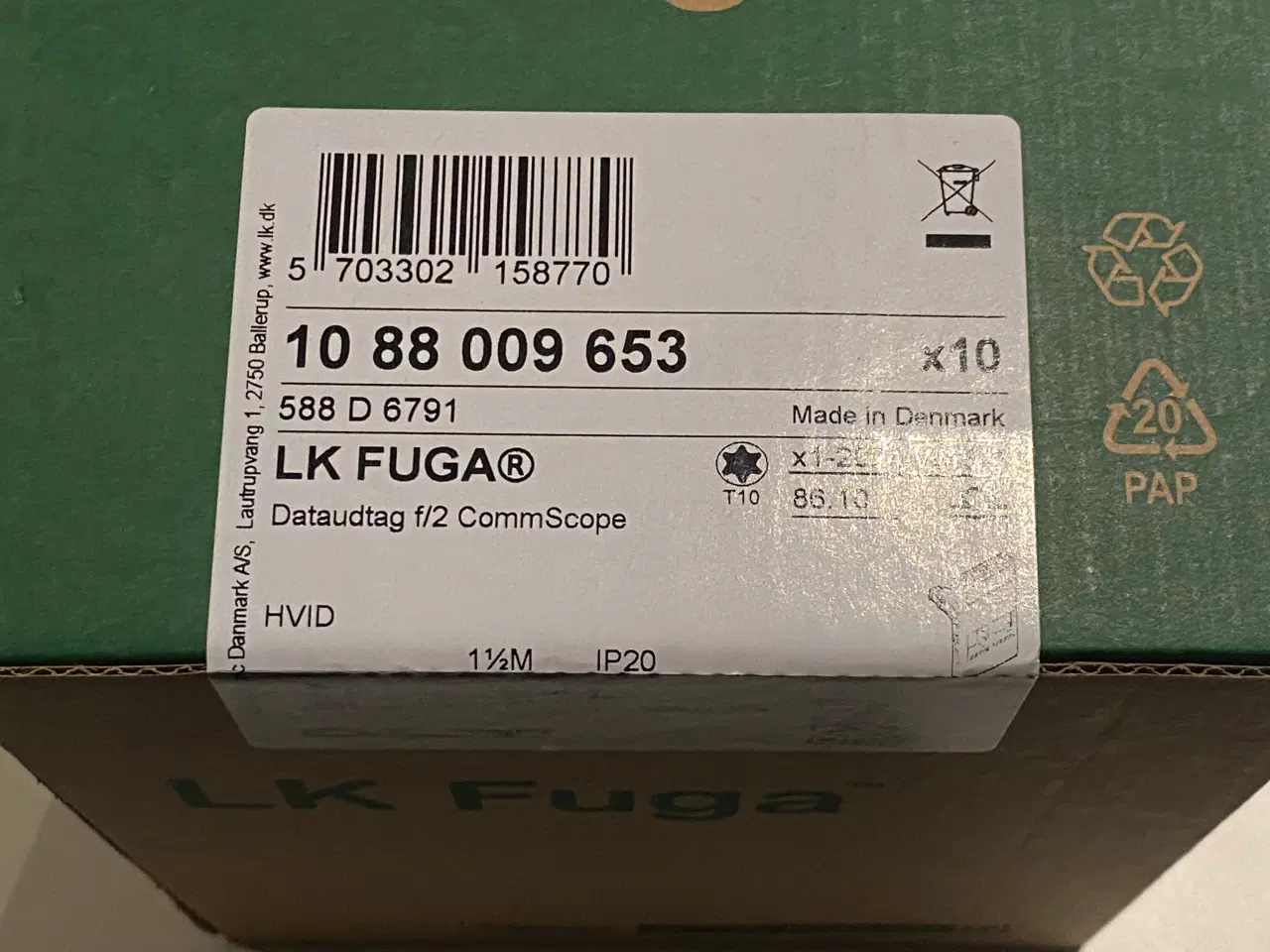 Billede 4 - Netværksudtag, 1,5 modul, Systimax/CommScope, FUGA