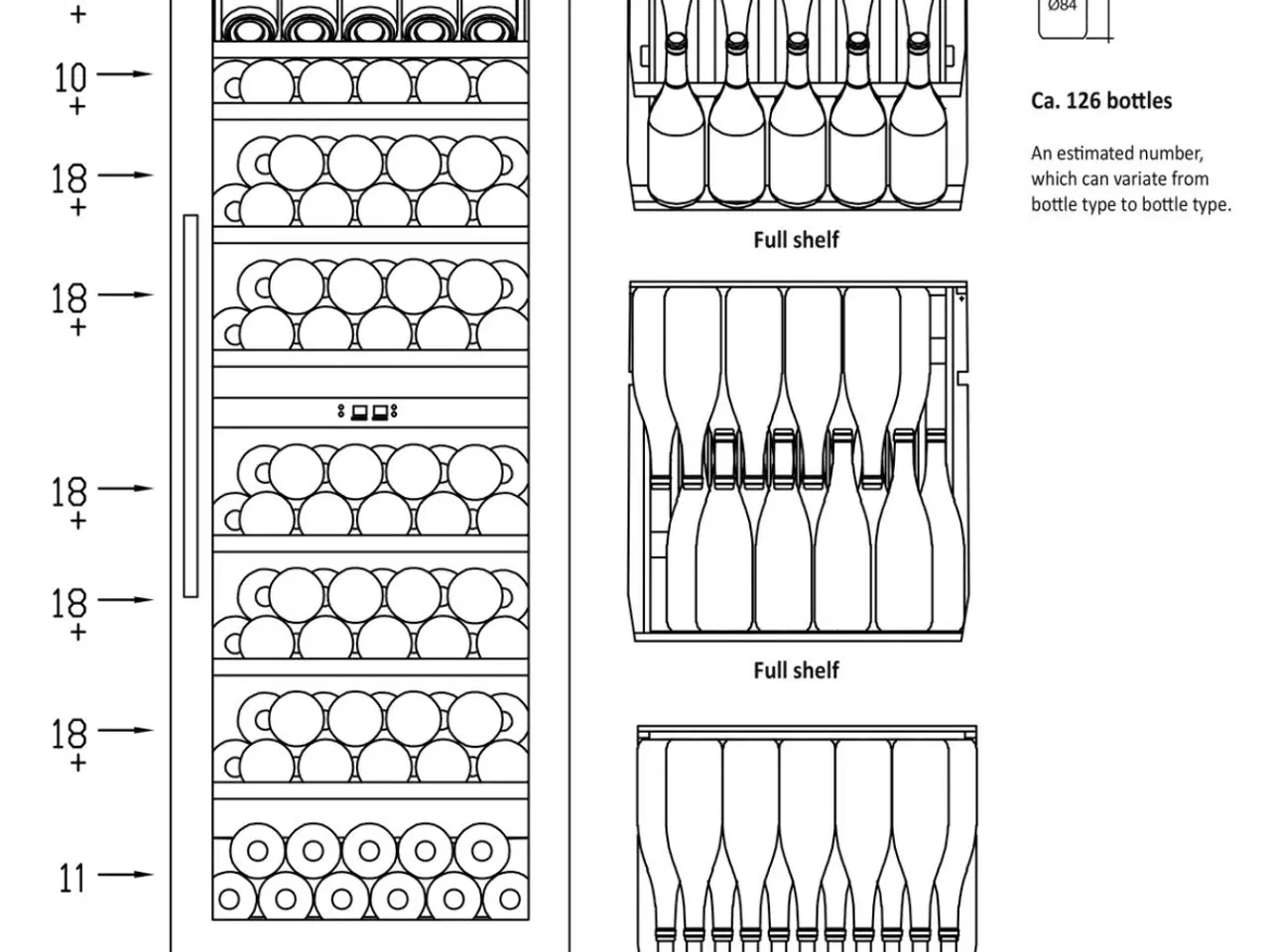 Billede 6 - 126 flasker 2 temp. Zoner 