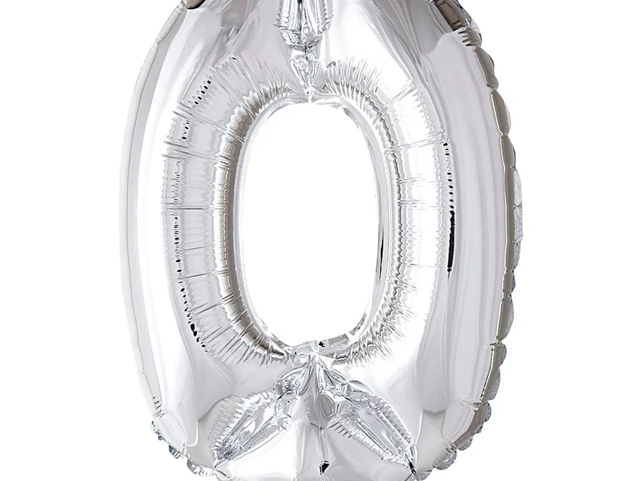 Billede 1 - Sølv Folieballon Tal 0 - 41 cm til Festligheder