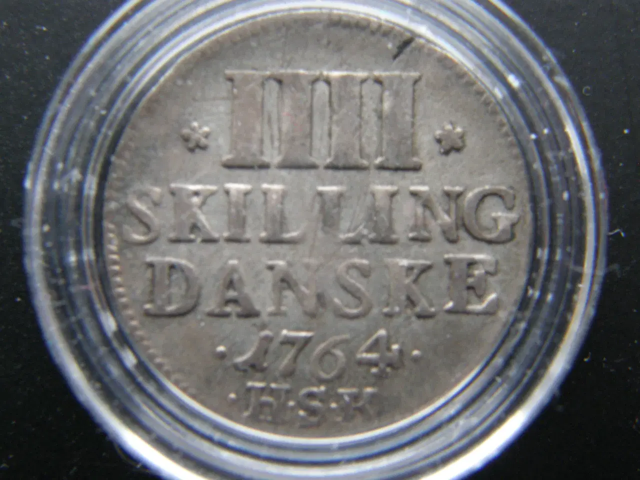 Billede 1 - Danmark  4 Skilling  1764  Sølv  KM#598.