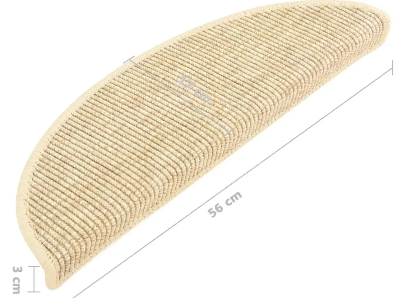 Billede 8 - Selvklæbende trappemåtter 15stk. 56x17x3cm sisal-look lys beige