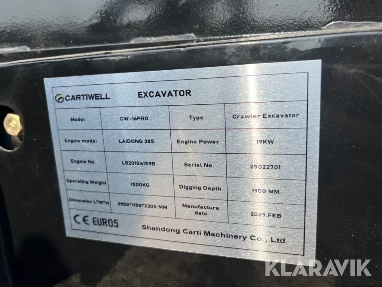 Billede 6 - Minigraver Cartiwell CW-16PRO Crawler Excavator