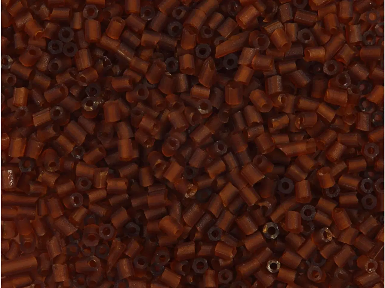 Billede 1 - Rocaiperler 2-cut, diam. 1,7 mm, str. 15/0, hulstr. 0,5 mm, brun, 25g/ 1 pk.