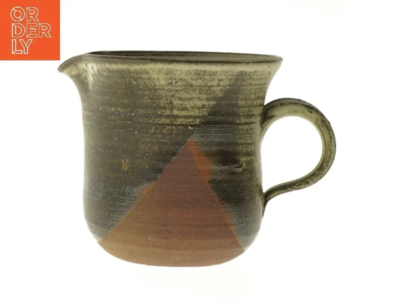 Billede 1 - Keramisk kande med trekant mønster (str. Ø 13 cm længde 13 cm)