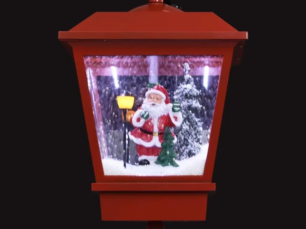 Billede 4 - Julelampe med LED-lys og julemand 40x27x45 cm rød