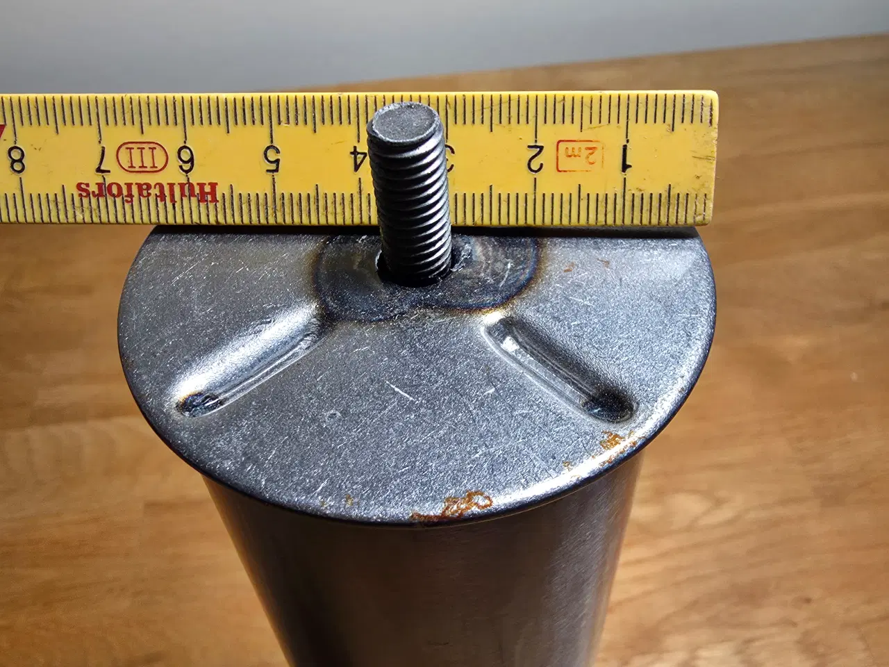 Billede 2 - 4 stk sengeben i børstet stål 23cm høj med 8mm gev