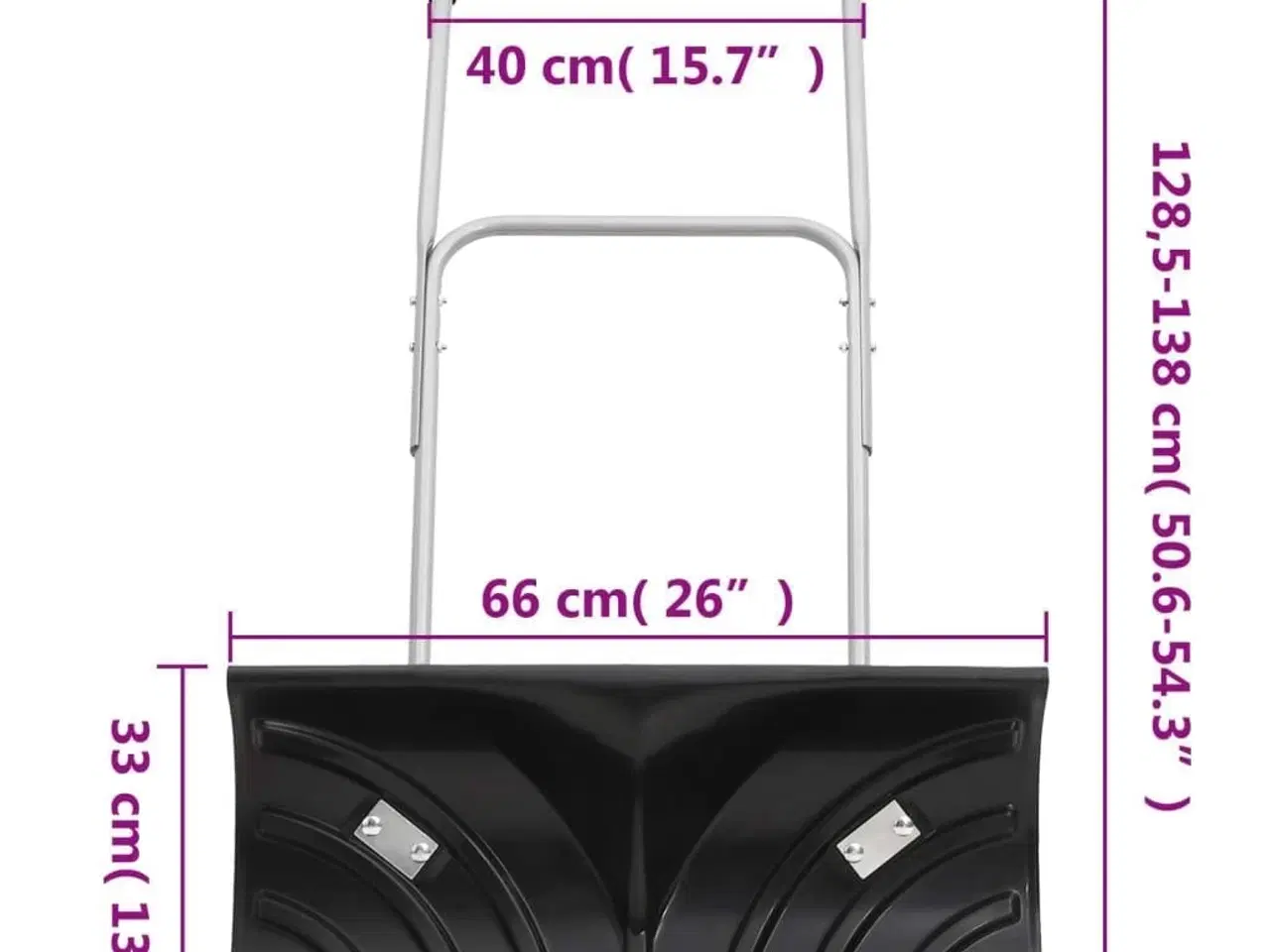 Billede 7 - Sneskovl med udvideligt håndtag 66 cm stålblad sort