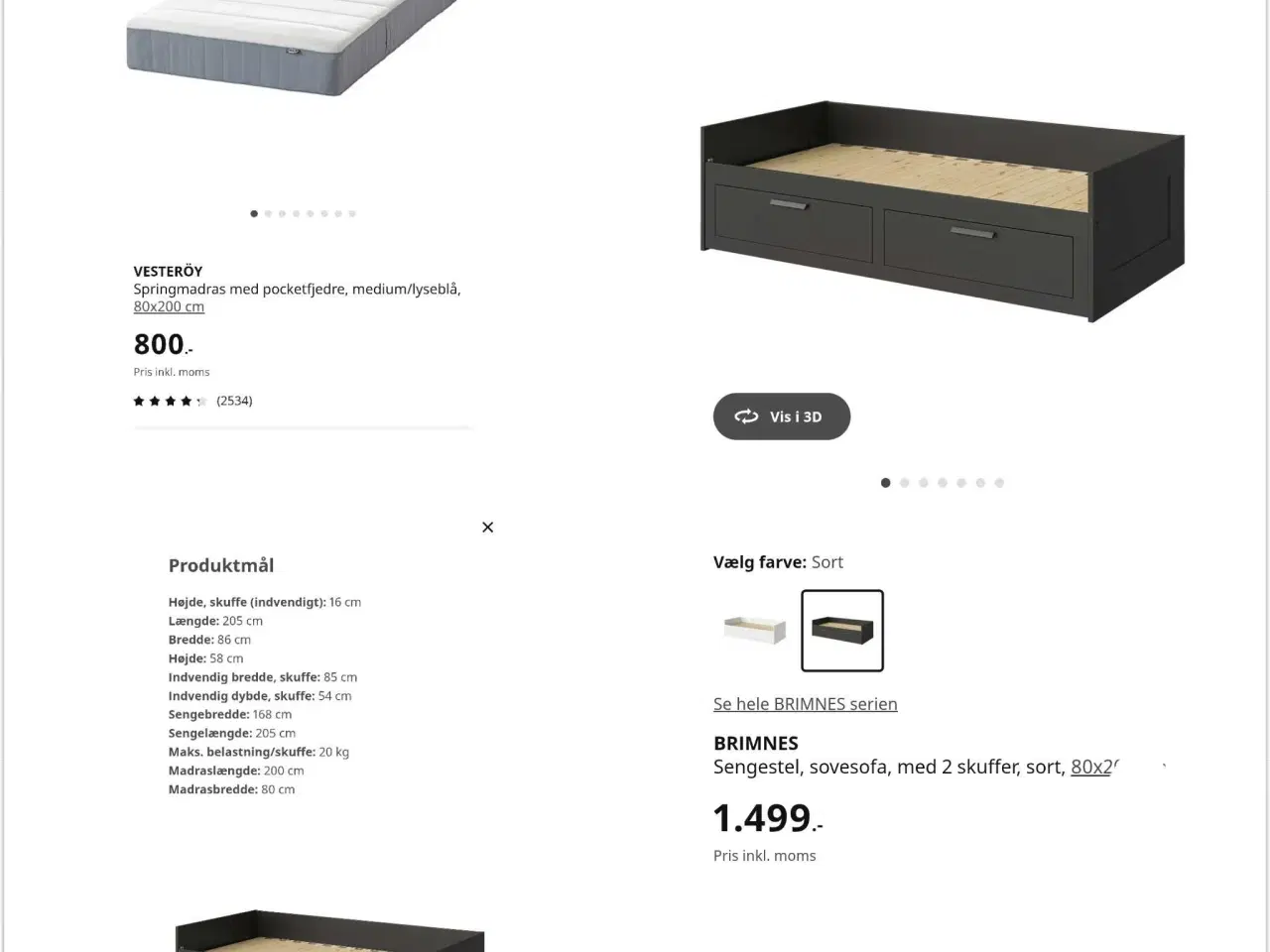 Billede 5 - Ikea Brimnes udtræksseng