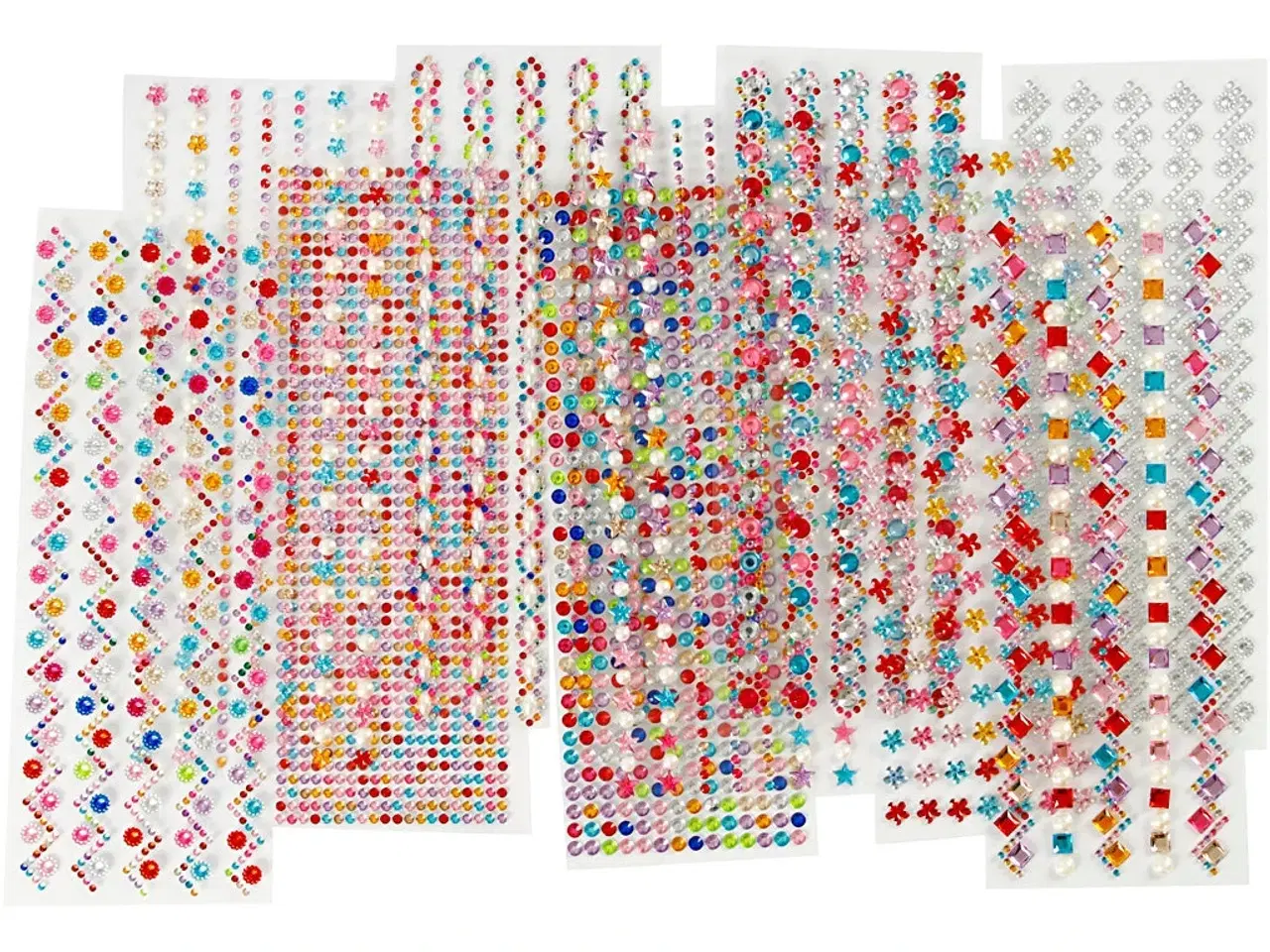 Billede 1 - Selvklæbende Rhinsten 2-10 mm - 12 Assorterede Ark