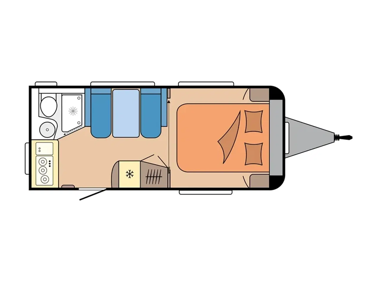 Billede 2 - 2026 - Hobby De Luxe 460 SFf   NY 2026 DK-LINE. m/QUEENS SENG og masser af udstyr inkl. i prisen. NU PÅ LAGER. *TILBUD*