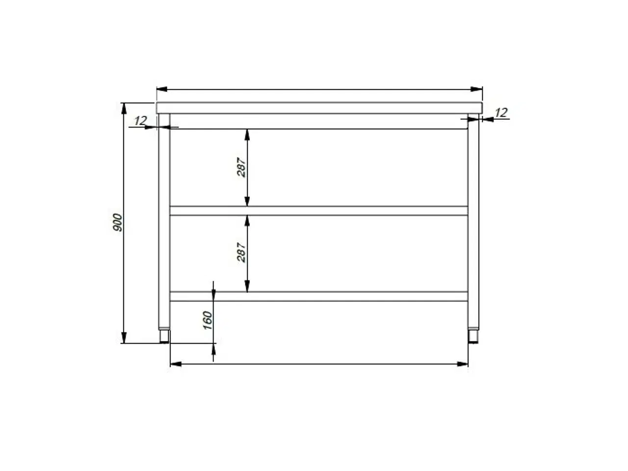 Billede 2 - Rustfri bord 2 hylder